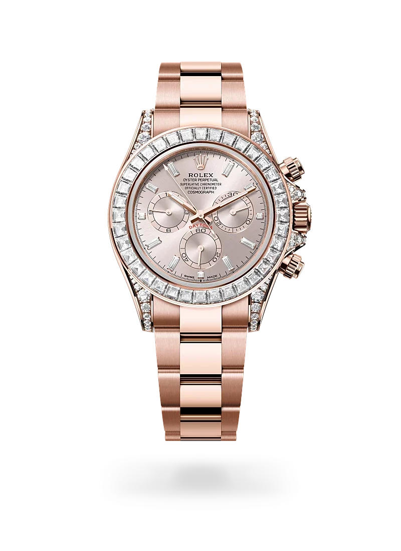 rolex cosmograph-daytona everose gold and diamonds, m126595tbr-0001 - CD Peacock