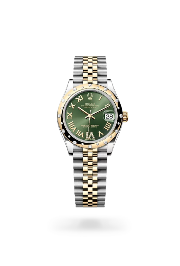 rolex datejust 31 in oystersteel yellow gold and diamonds, -m278343rbr-0016 - CD Peacock