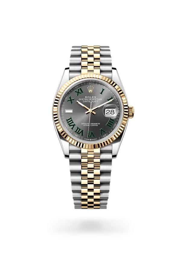 rolex datejust 36 in oystersteel and yellow gold, -m126233-0035 - CD Peacock