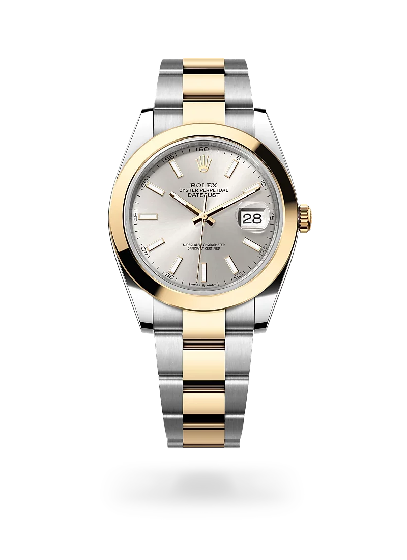 rolex datejust 41 in oystersteel and yellow gold, -m126303-0001 - CD Peacock