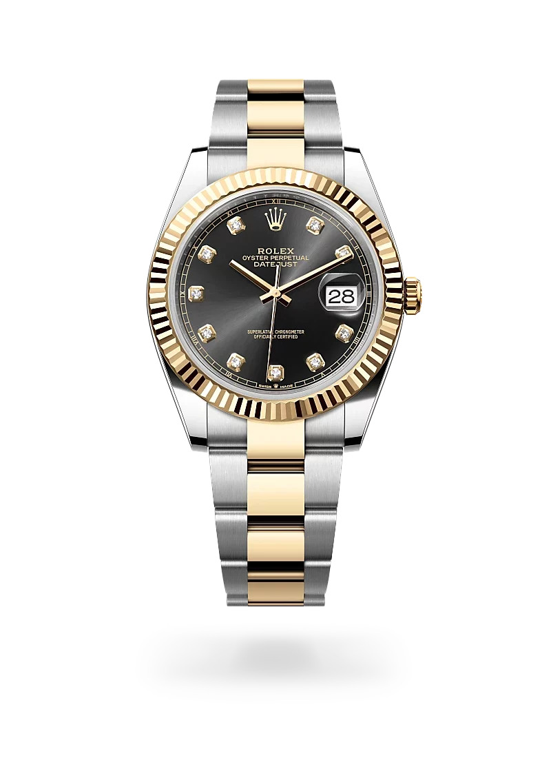 rolex datejust 41 in oystersteel and yellow gold, m126333-0005 - CD Peacock