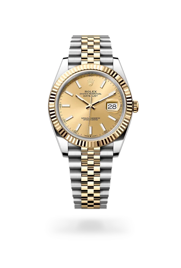 rolex datejust 41 in oystersteel and yellow gold, -m126333-0010 - CD Peacock