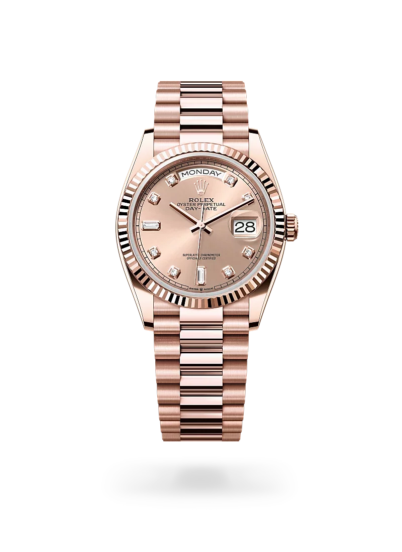 rolex day-date 36 in everose gold, -m128235-0009 - CD Peacock