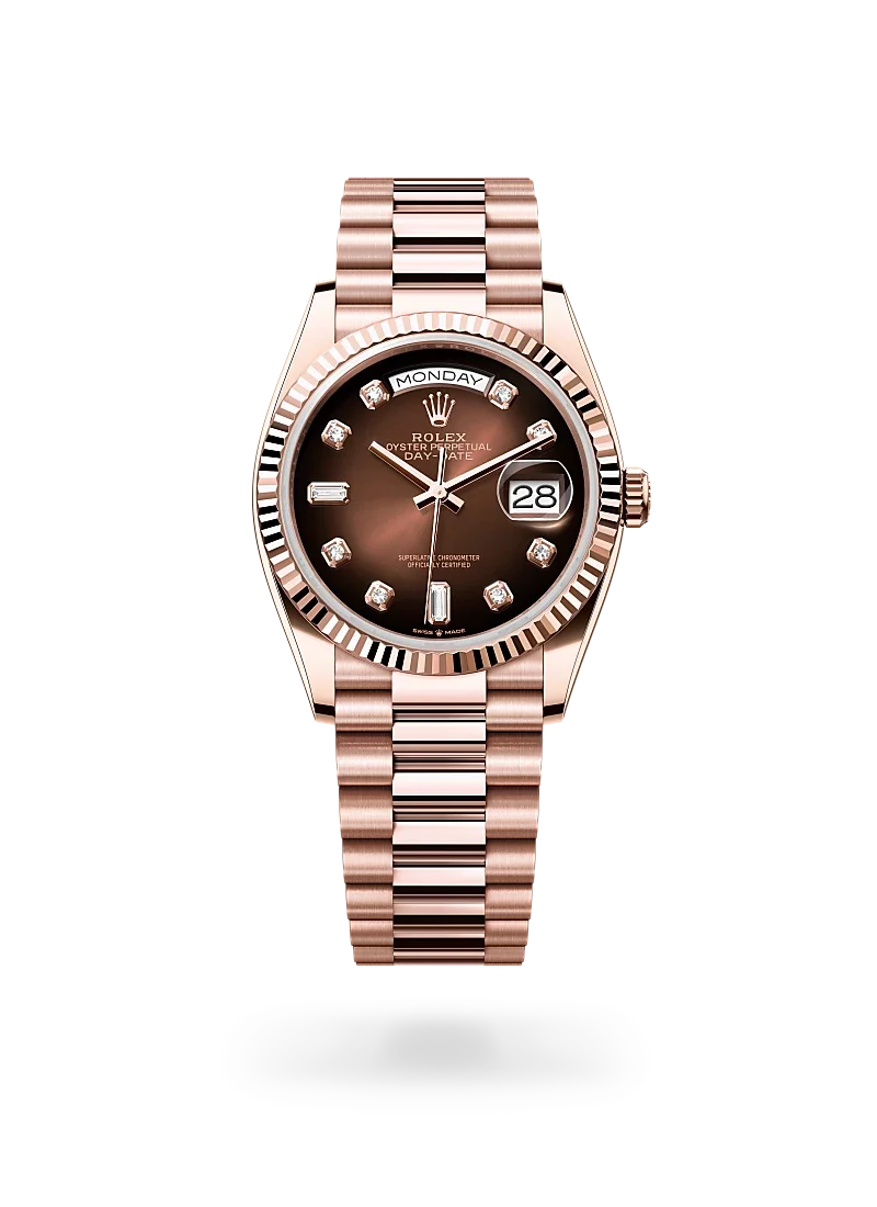 rolex day-date 36 in everose gold, -m128235-0037 - CD Peacock