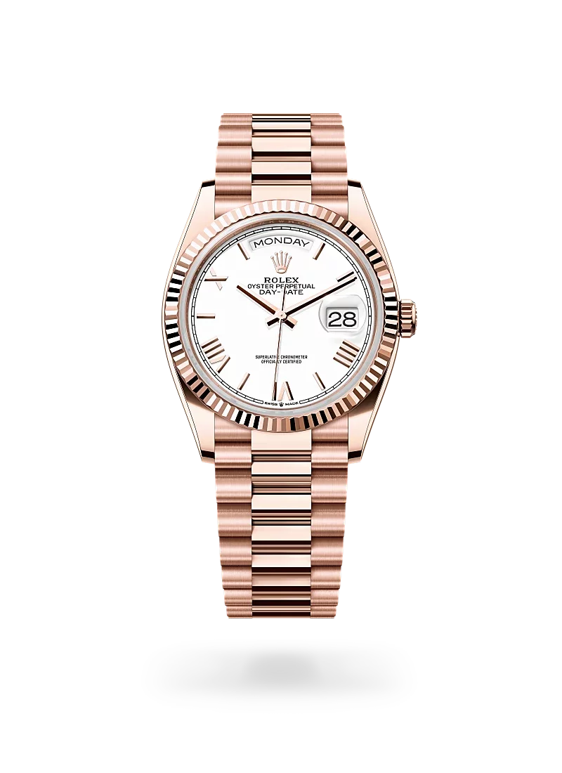 rolex day-date 36 in everose gold, -m128235-0070 - CD Peacock