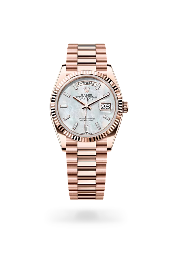 rolex day-date 36 in everose gold, -m128235-0078 - CD Peacock