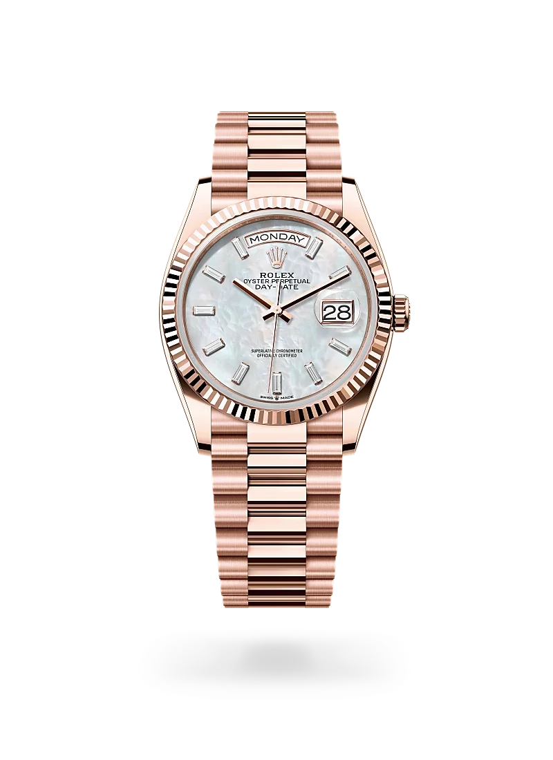 rolex day-date 36 in everose gold, -m128235-0078 - CD Peacock