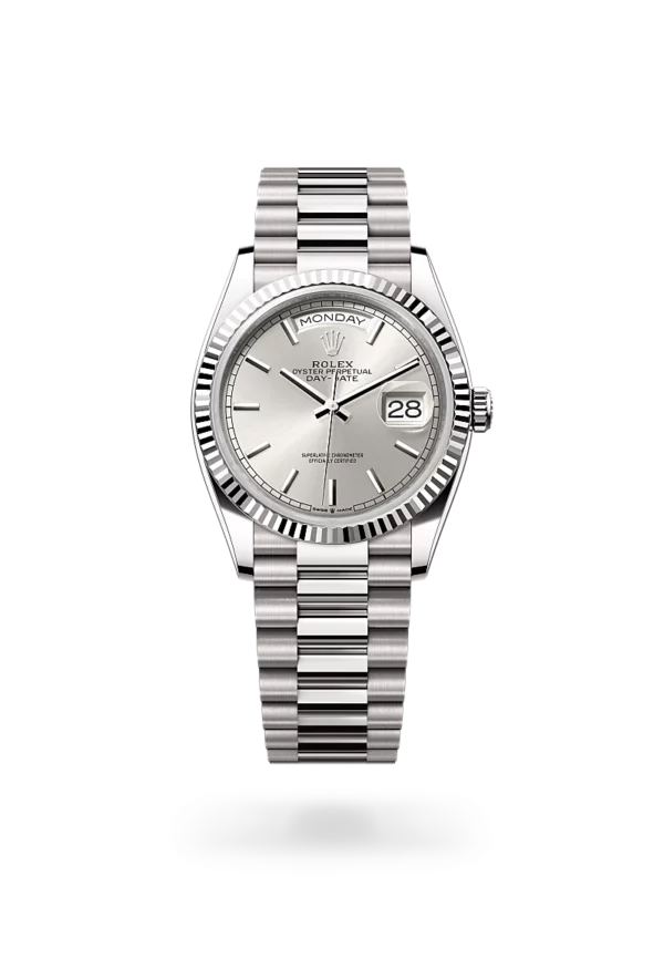 rolex day-date 36 in white gold, -m128239-0005 - CD Peacock