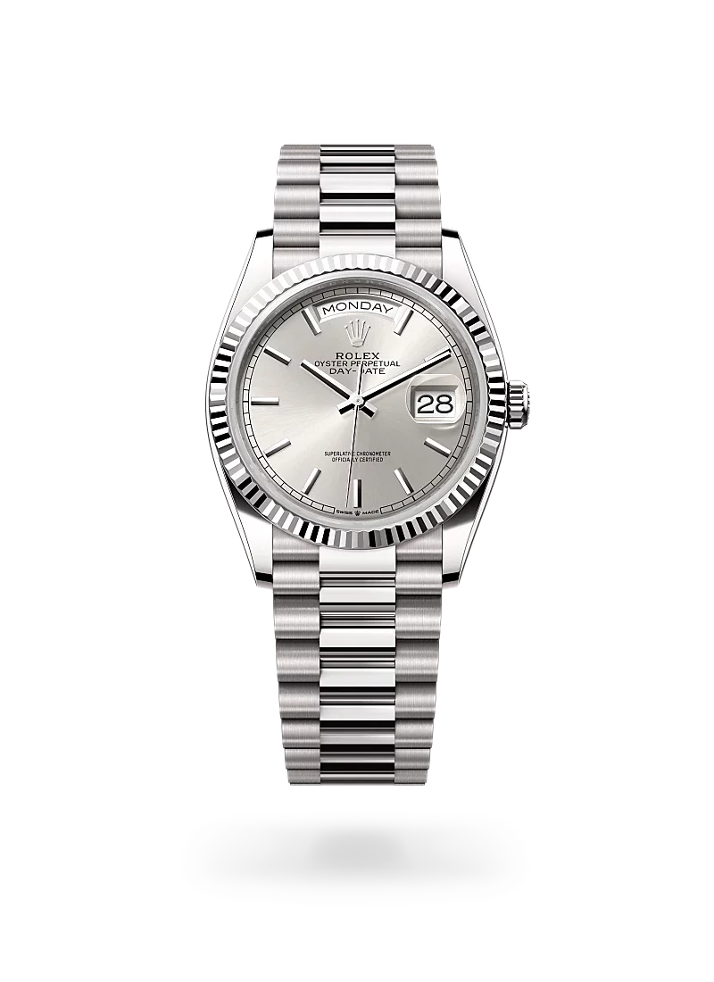 rolex day-date 36 in white gold, -m128239-0005 - CD Peacock