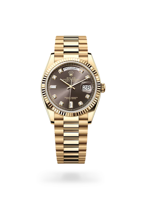 rolex day-date 36 in yellow gold, -m128238-0022 - CD Peacock