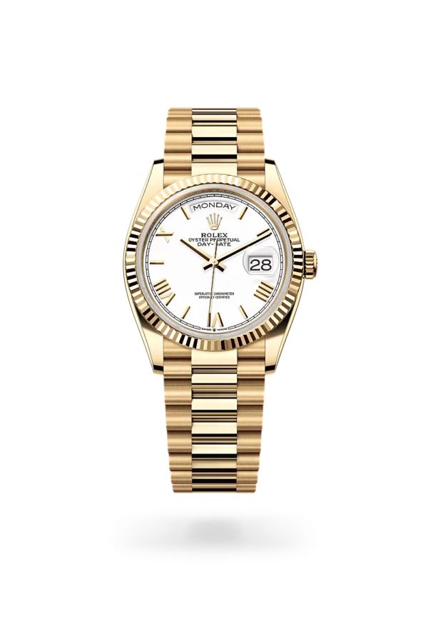 rolex day-date 36 in yellow gold, -m128238-0113 - CD Peacock