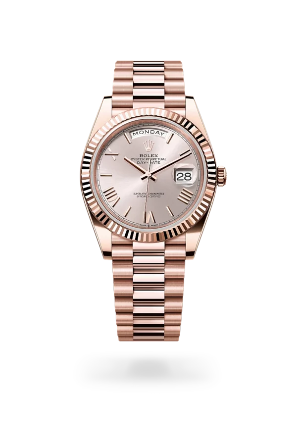 rolex day-date 40 in everose gold, -m228235-0001 - CD Peacock