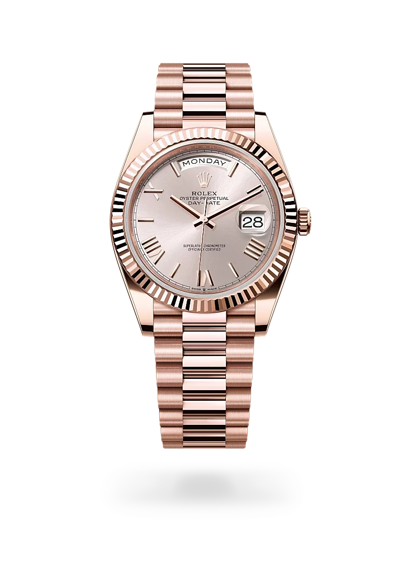 rolex day-date 40 in everose gold, -m228235-0001 - CD Peacock