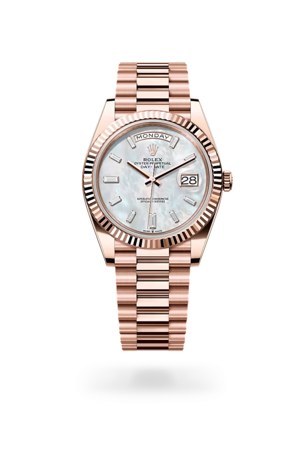 rolex day-date 40 in everose gold, m228235-0056 - CD Peacock