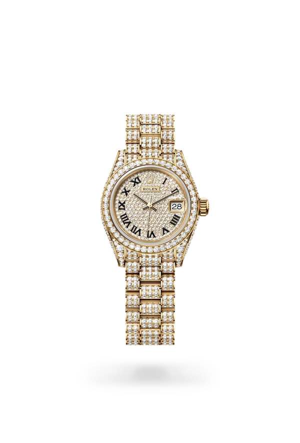 rolex lady-datejust 28 oystersteel white Gold and diamonds, m279458rbr 0001 - CD Peacock