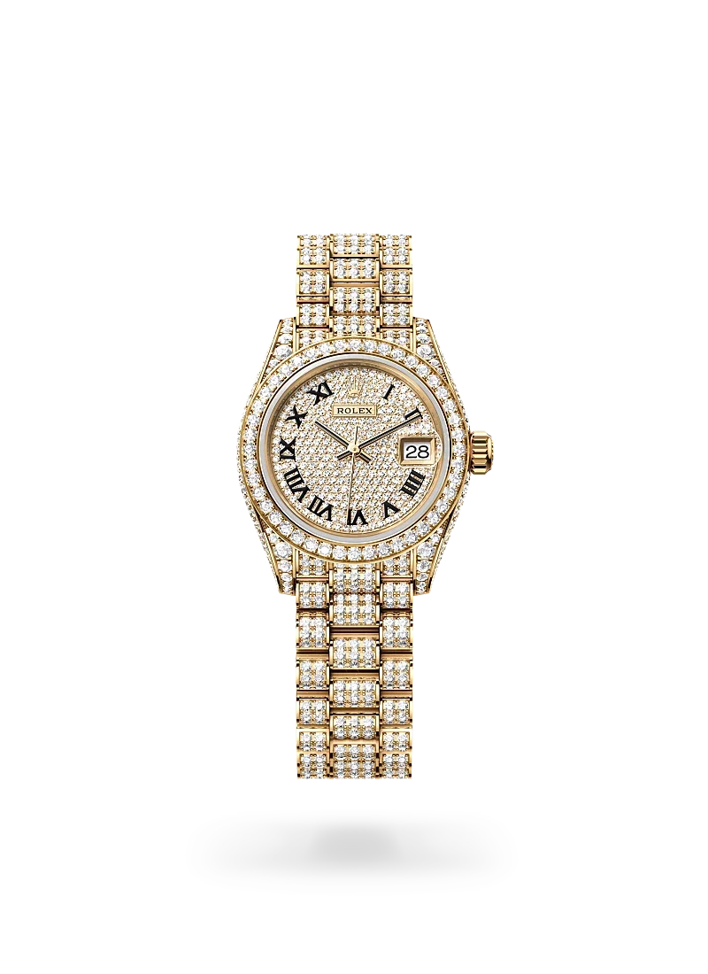 rolex lady-datejust 28 oystersteel white Gold and diamonds, m279458rbr 0001 - CD Peacock