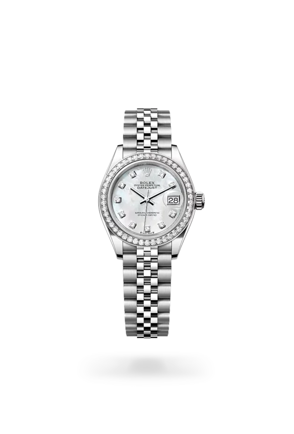 rolex lady-datejust in oystersteel, white gold and diamonds, m279384rbr-0011 - CD Peacock