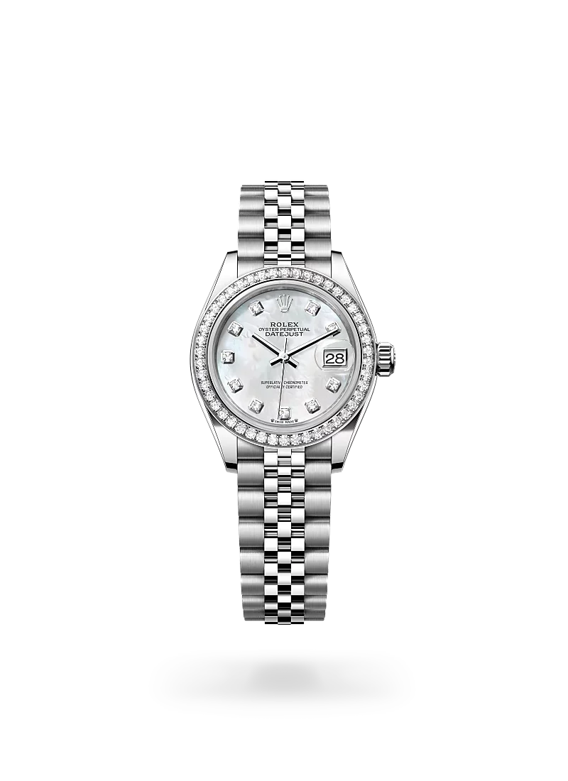 rolex lady-datejust in oystersteel, white gold and diamonds, m279384rbr-0011 - CD Peacock