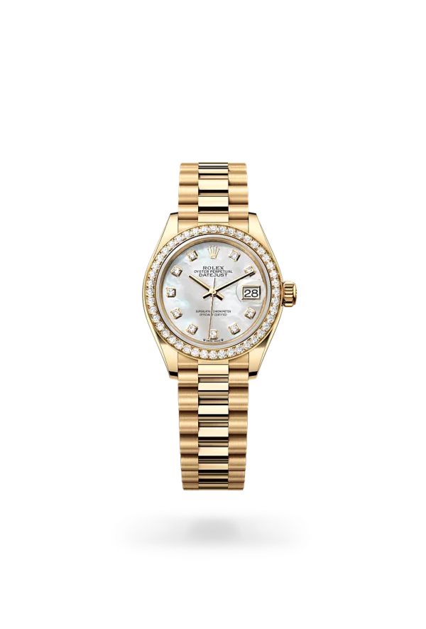 rolex lady-datejust in yellow gold and diamonds, -m279138rbr-0015 - CD Peacock