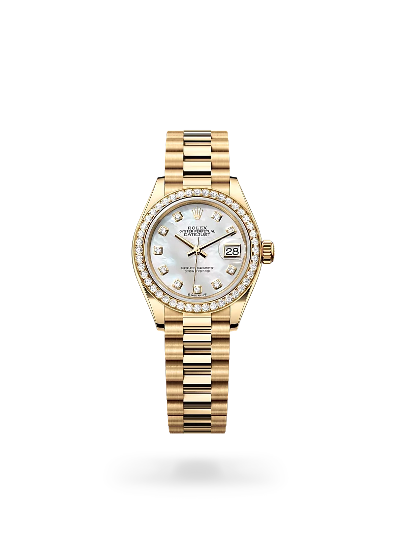 rolex lady-datejust in yellow gold and diamonds, -m279138rbr-0015 - CD Peacock