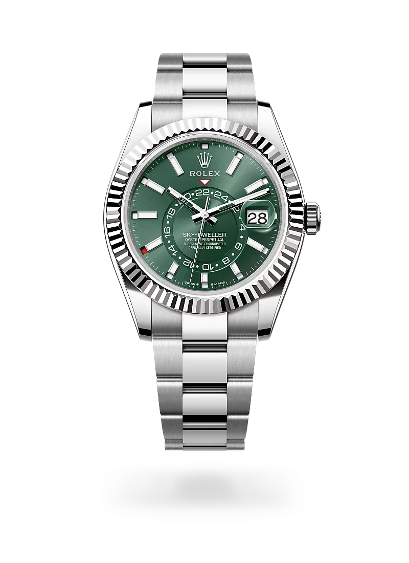 rolex sky dweller in oystersteel and white gold, m336934-0001 - CD Peacock