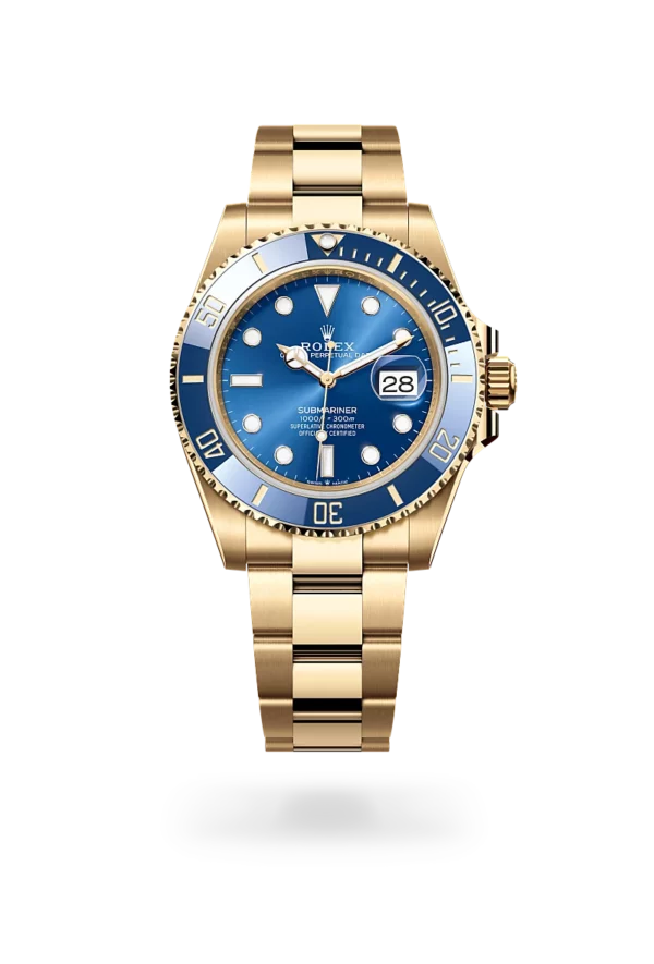 rolex submariner date in yellow gold, m126618lb-0002 - CD Peacock