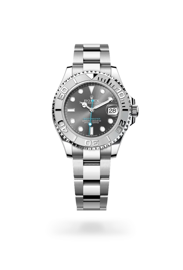 rolex yacht master 37 in oystersteel and platinum, m268622-0002 - CD Peacock