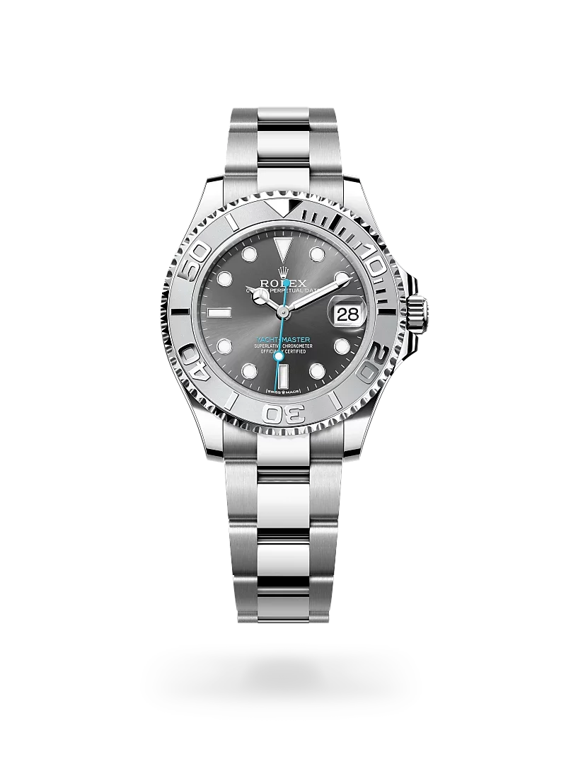 rolex yacht master 37 in oystersteel and platinum, m268622-0002 - CD Peacock