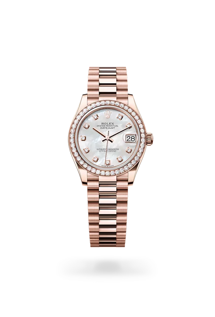 Rolex datejust 31 in everose gold and diamonds, -m278285rbr-0005 - CD Peacock