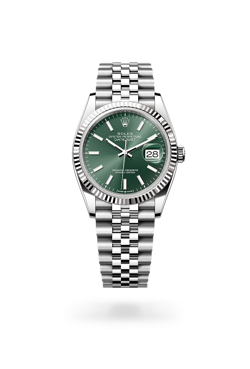 Rolex datejust 36 in oyster steel and white gold, -m126234-0051 - CD Peacock