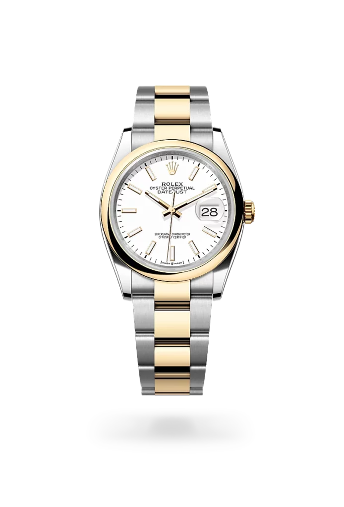 Rolex datejust 36 in oyster steel and yellow gold, m126203-0020 - CD Peacock