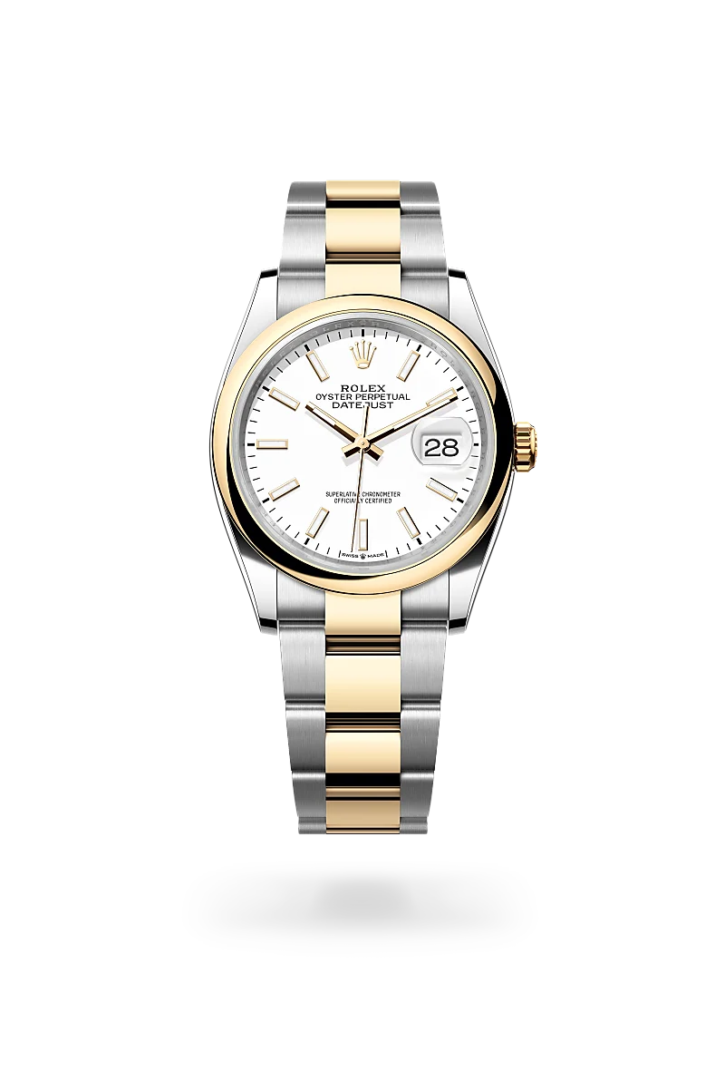 Rolex datejust 36 in oyster steel and yellow gold, m126203-0020 - CD Peacock
