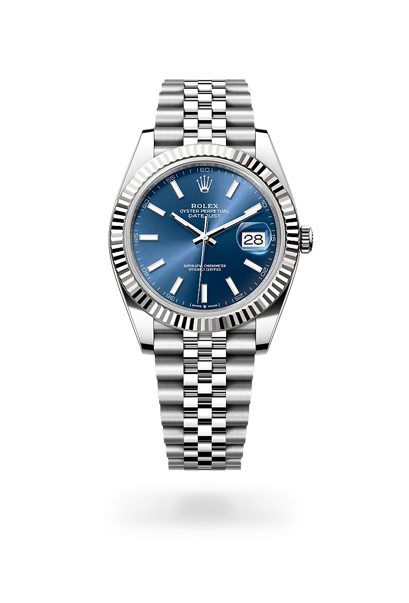 rolex datejust 41 in oystersteel and white gold, -m126334-0002 - CD Peacock