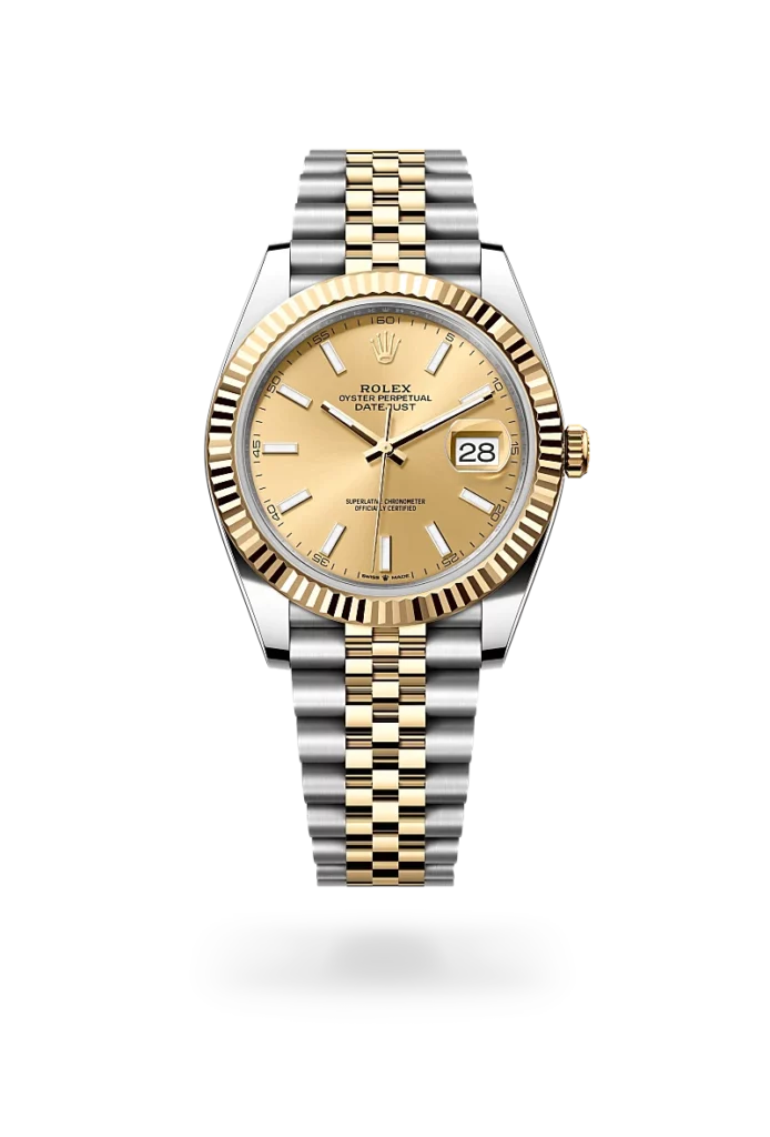 rolex datejust 41 in oystersteel and yellow gold, -m126333-0010 - CD Peacock