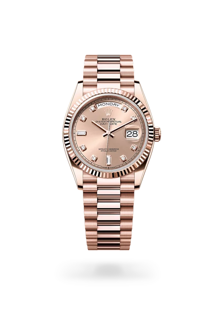 rolex day-date 36 in everose gold, -m128235-0009 - CD Peacock