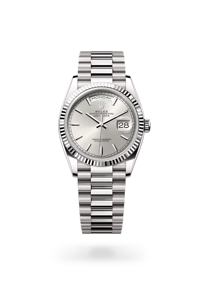 rolex day-date 36 in white gold, -m128239-0005 - CD Peacock