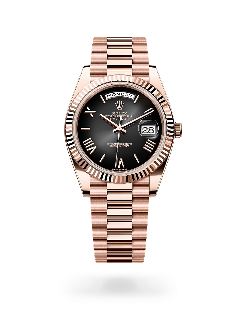 rolex day-date 40 in everose gold, -m228235-0055 - CD Peacock