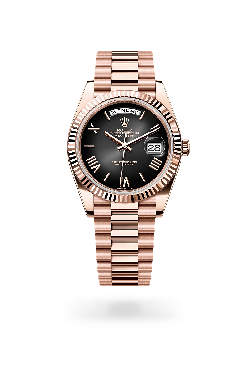 rolex day-date 40 in everose gold, -m228235-0055 - CD Peacock