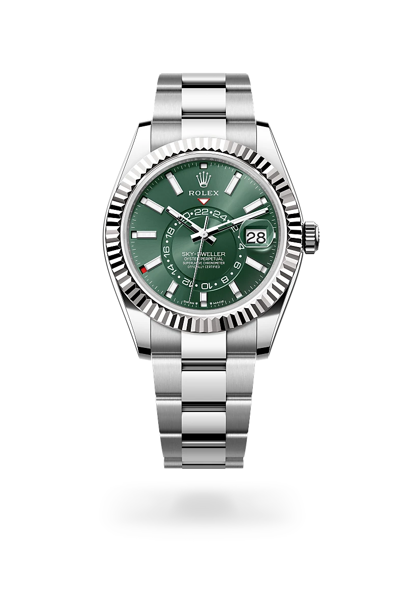 rolex sky dweller in oystersteel and white gold, m336934-0001 - CD Peacock